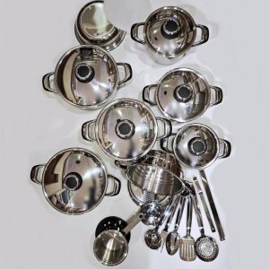 Batteria pentole acciaio 18/10 made in italy completa